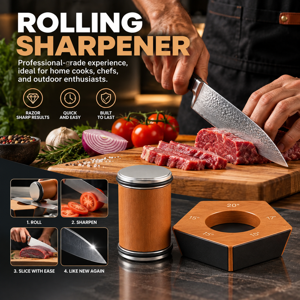 Sharpox™ Rolling Knife Sharpener
