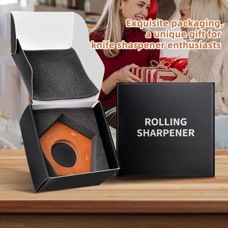 Rolling Knife Sharpener Kit 5 Magnetic Angles 12 Degrees, 15 Degrees, 17 Degrees, 19 Degrees, 22 Degrees. Professional Rolling Knife Sharpening Tool Perfect for Kitchen, Chef, Pocket & Serrated Knives